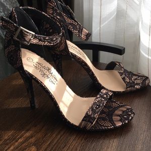 Lace strap heels